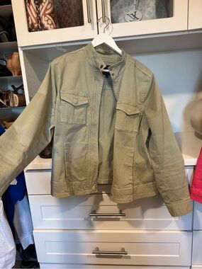Liverpool Olive Utility Jacket with Stand Collar
